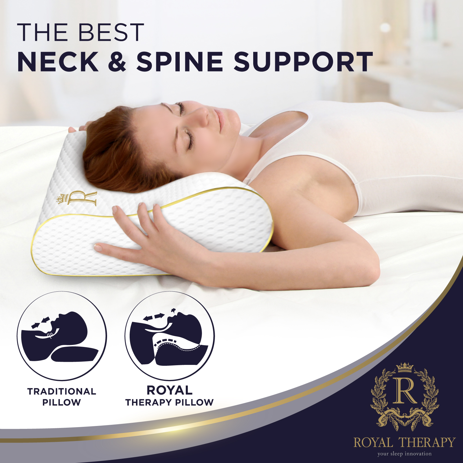 2-in-1 Adjustable Memory Foam Pillow High-Quality Support Head Shoulder Neck